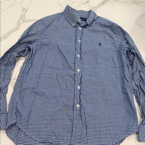 Polo by Ralph Lauren Navy and White Gingham Button-Down Shirt